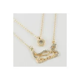 İstanbul Yazılı Yeni Sezon İkili Kolye-Sarı
