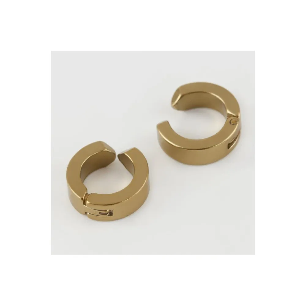 Mıknatıslı Çelik Erkek Küpe Kıstırmalı 2 Adet-Sarı