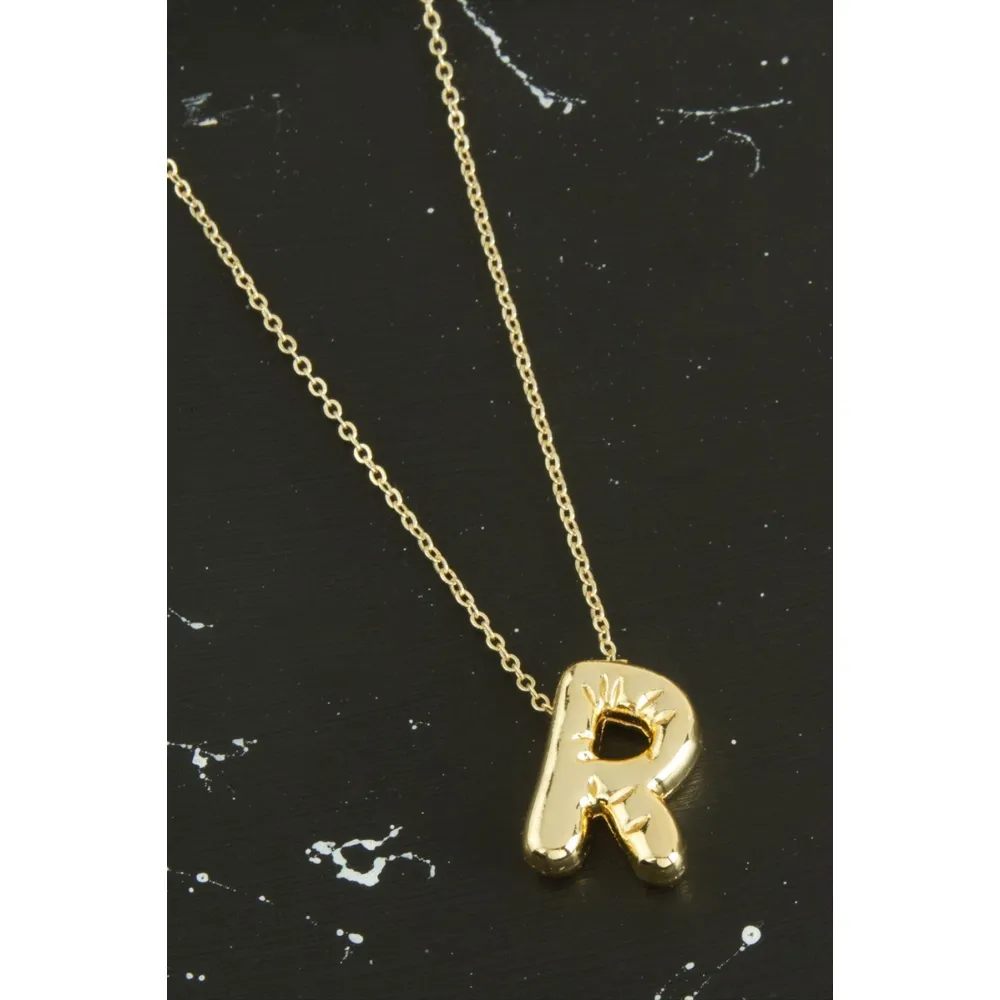 R Harfli Balon Kolye-Sarı