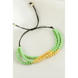 Top Metal Üçlü Kristal Bileklik-Su Yeşili