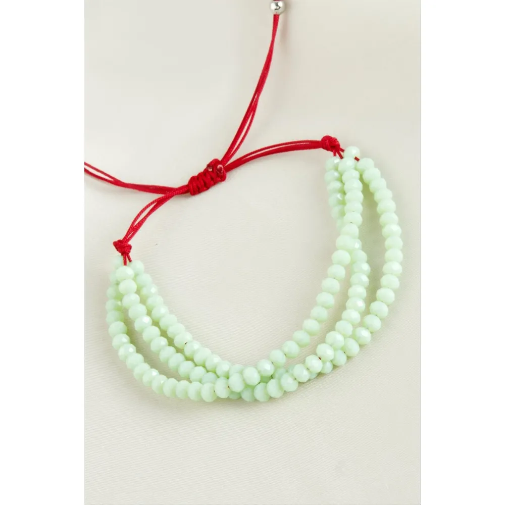 Üçlü Kristal Bileklik-Su Yeşili