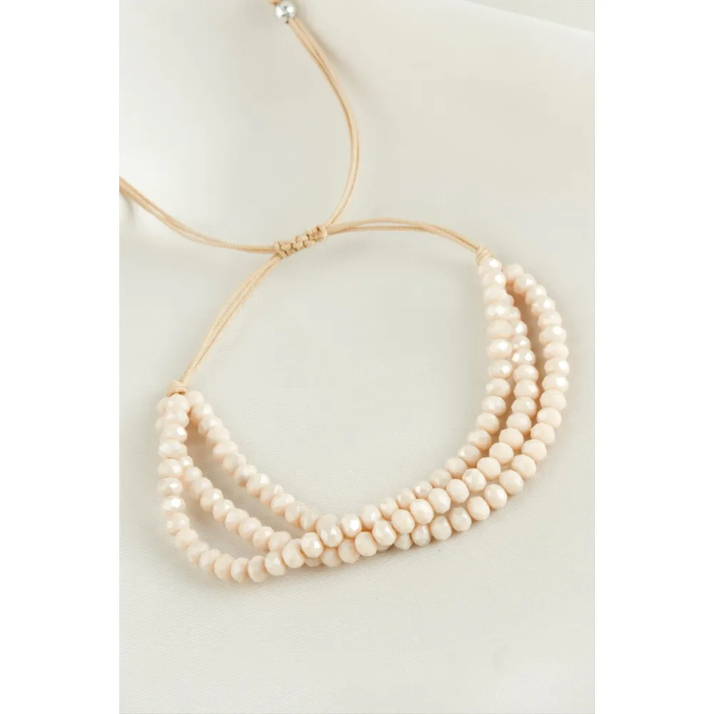 Üçlü Kristal Bileklik-Sütlü Kahve