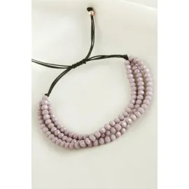 Üçlü Kristal Bileklik-Lila