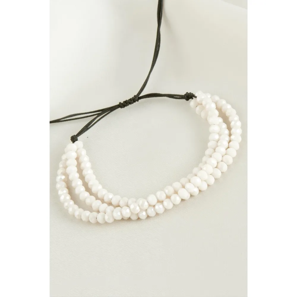 Üçlü Kristal Bileklik-Krem