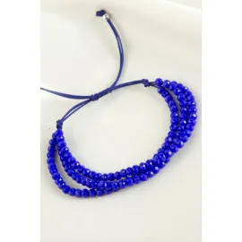 Üçlü Kristal Bileklik-Mavi