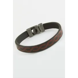 Sonsuzluk Kaliteli Suni Deri Bileklik-Bordo