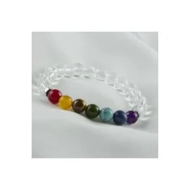 7Li Doğaltaş Çakra Bileklik-Renkli