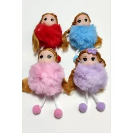 Tüylü Bebek Anahtarlık-Renkli