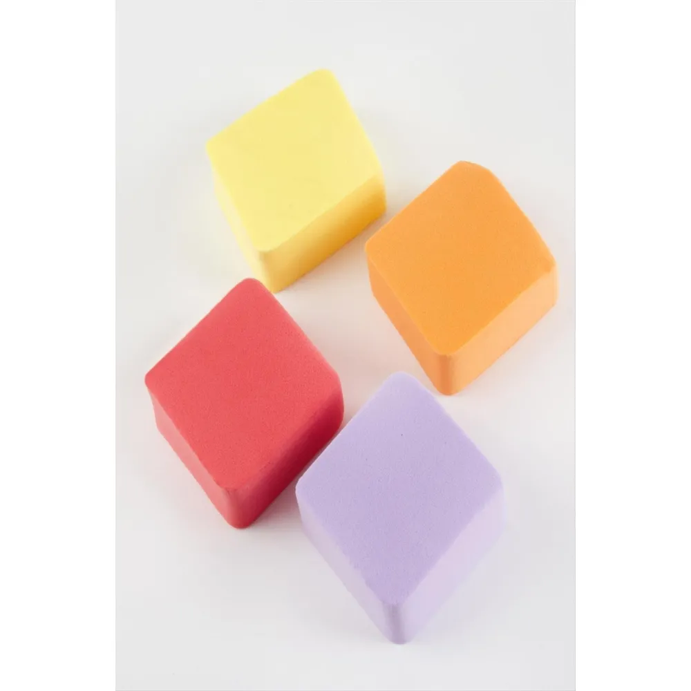 4 Adet Kare Makyaj Süngeri-Renkli