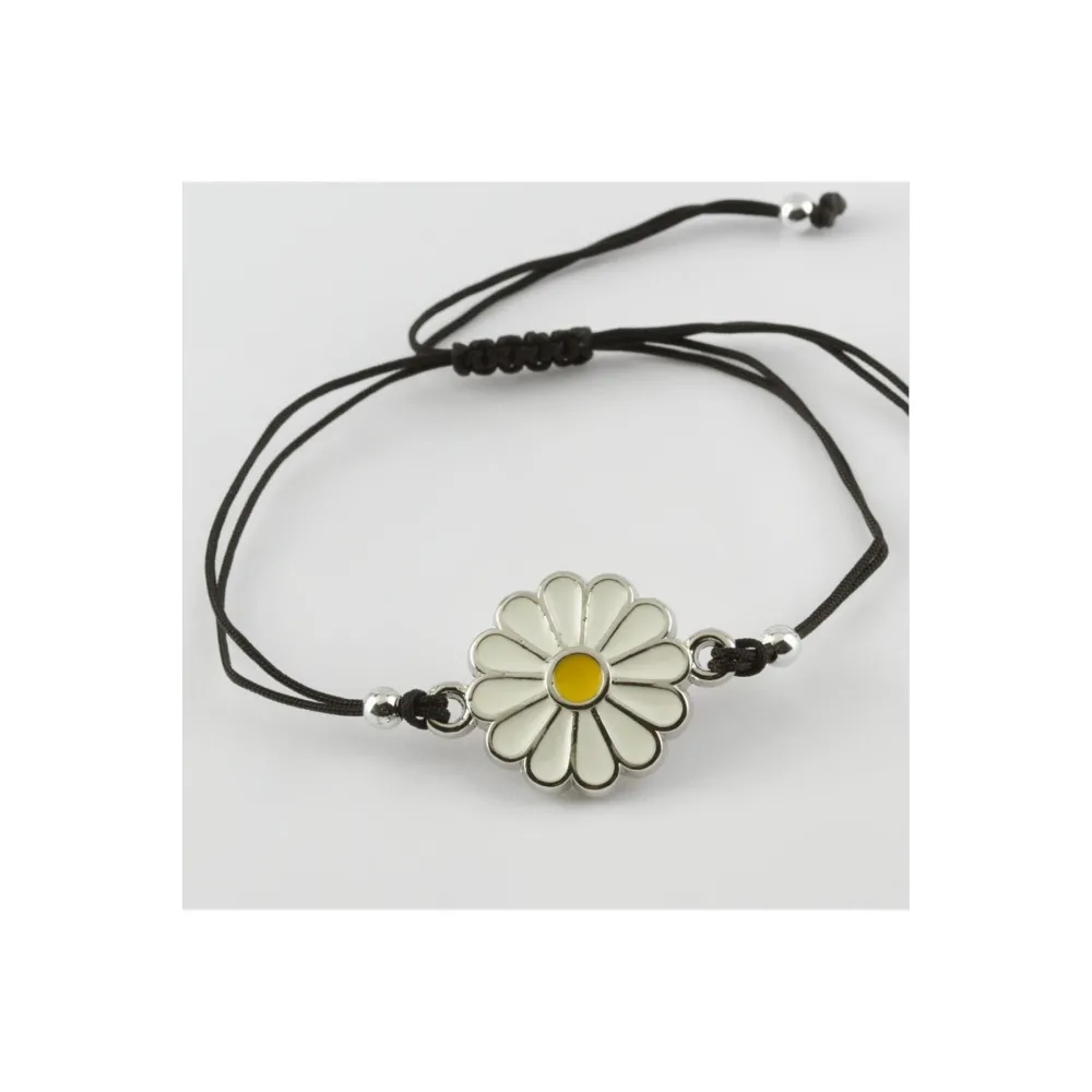 Papatya Figürlü Mineli Bileklik-Renkli