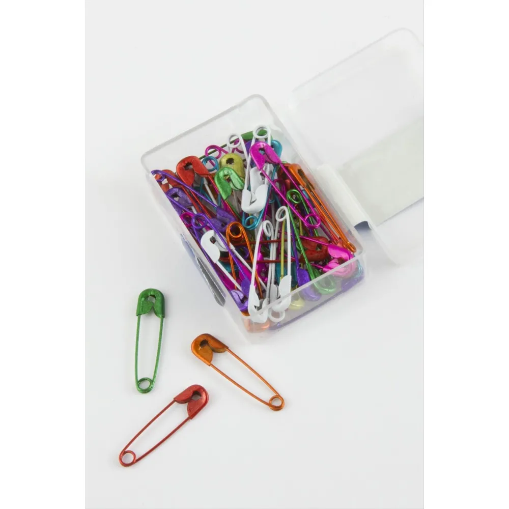 50 Adet Kutulu Çengel İğne-Renkli
