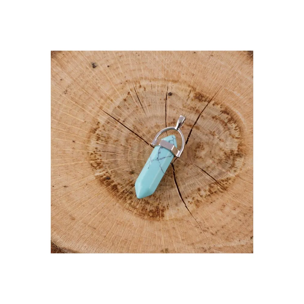 Turkuaz Point Kolye Ucu-Turkuaz