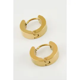 İğneli Erkek Çelik Küpe-Sarı