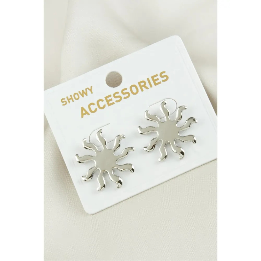 Güneş Yeni Sezon Metal Küpe-Gümüş Rengi