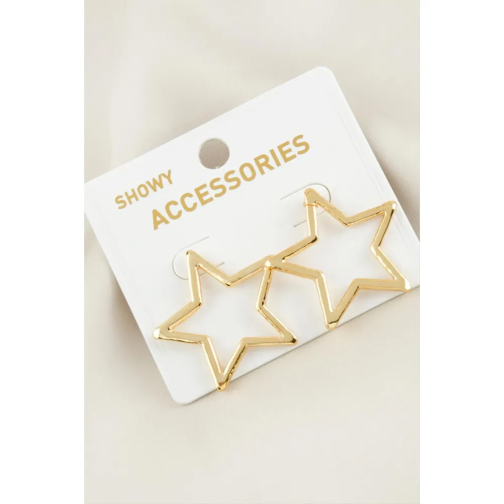 Yıldız Yeni Sezon Metal Küpe-Gümüş Rengi