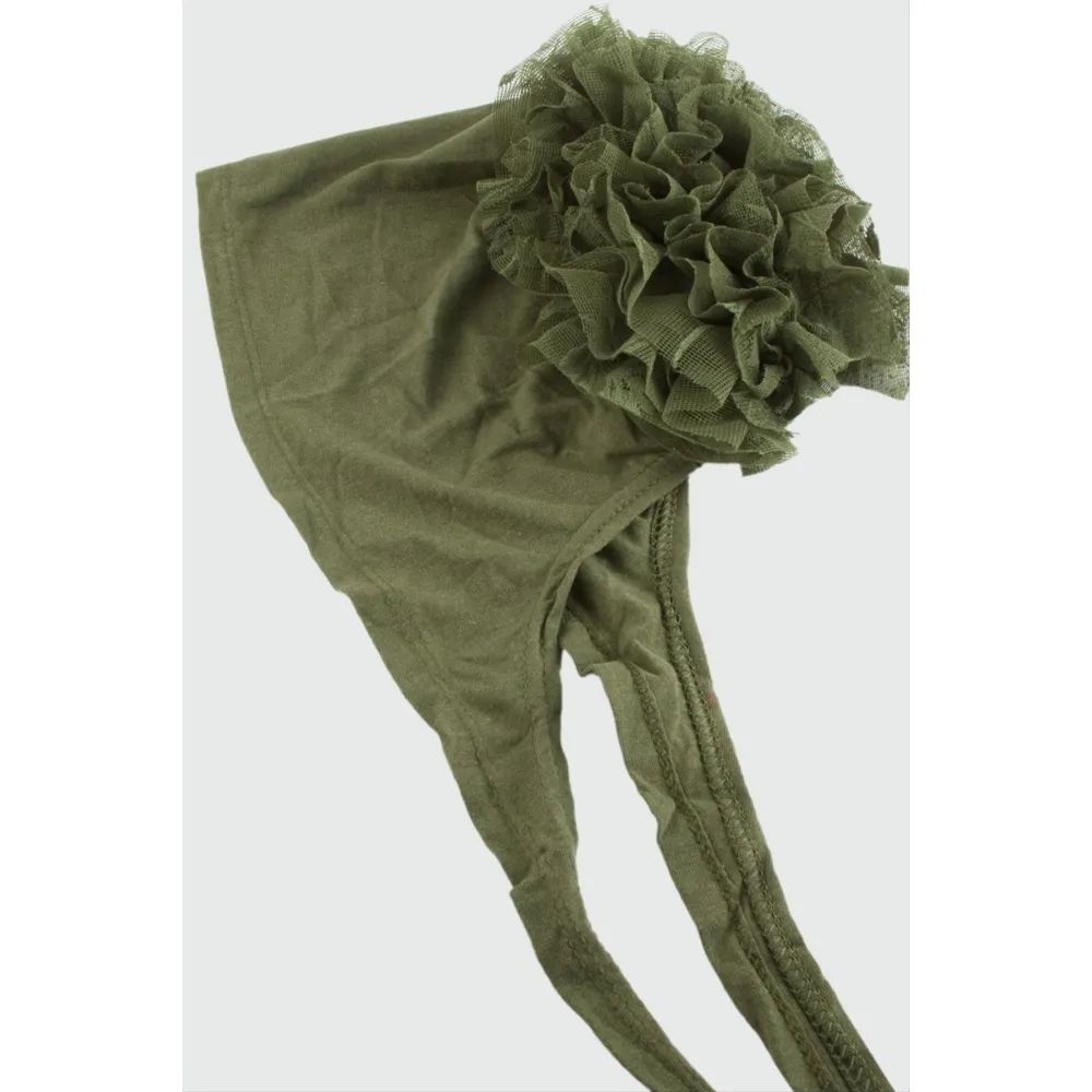 Dikişli Fırfırlı Bone-Yeşil