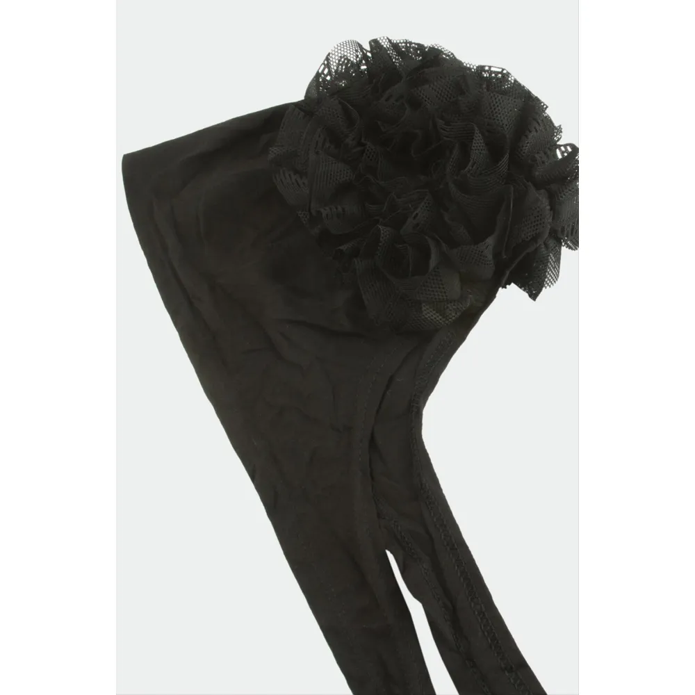 Dikişli Fırfırlı Bone-Siyah