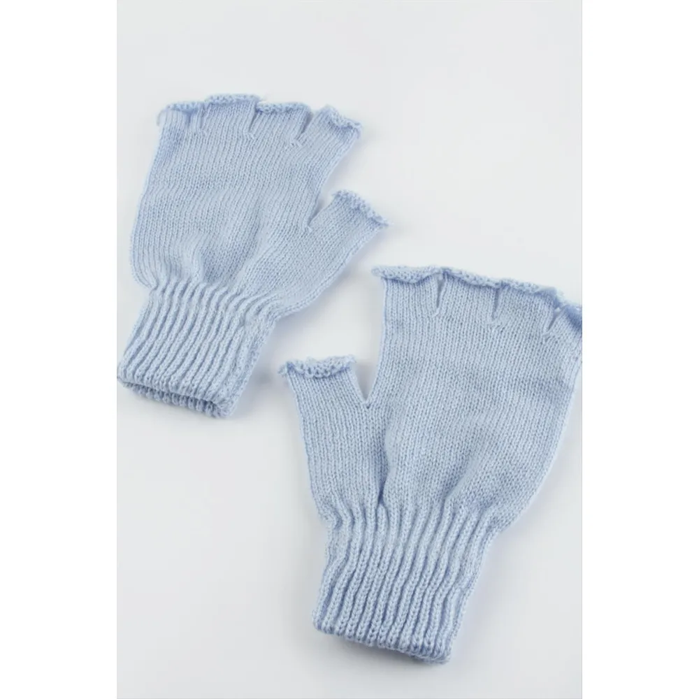 Kesik Uçlu Eldiven-Açık Mavi