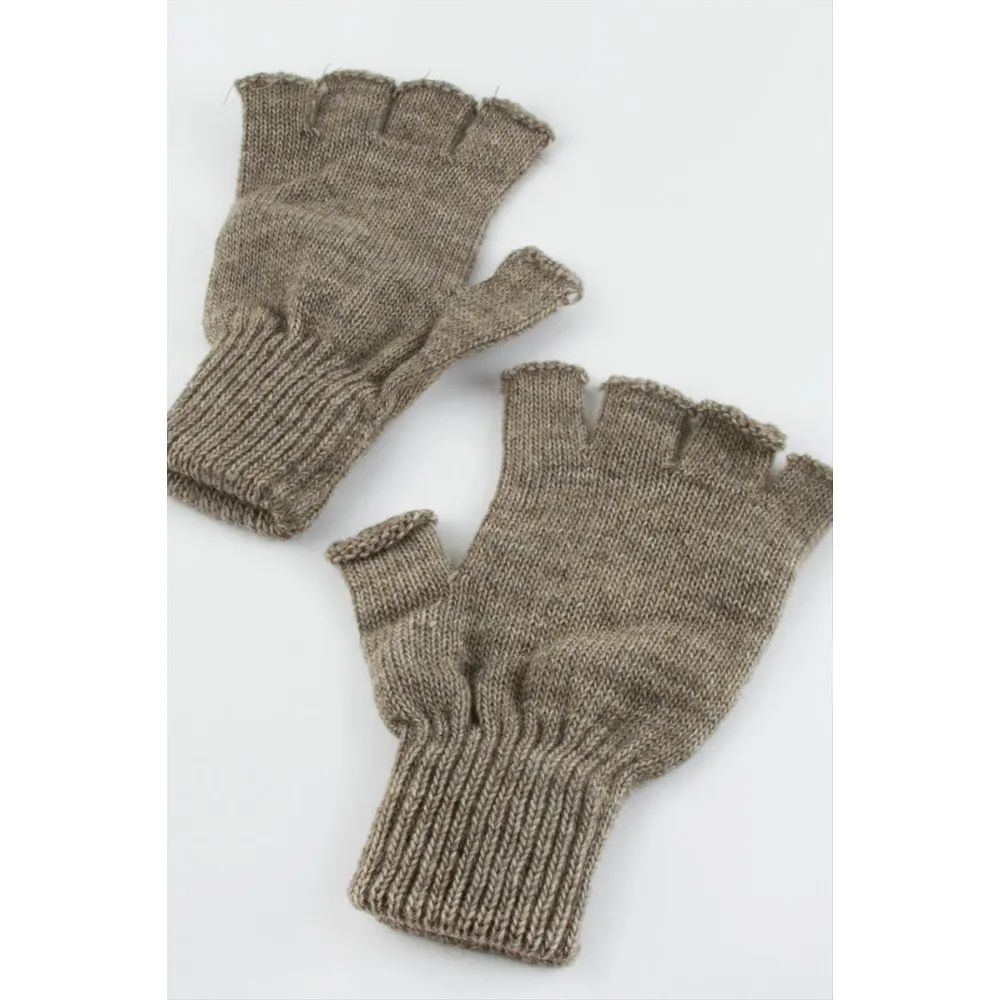Kesik Uçlu Eldiven-Açık Kahverengi