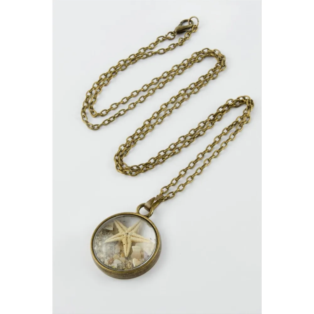 Deniz Yıldızı Canlı Kolye-Antik