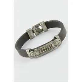 Aslan Suni Deri Bileklik-Siyah