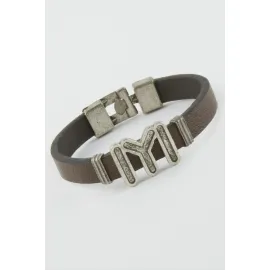 Kayı Boyu Suni Deri Bileklik-Kahverengi