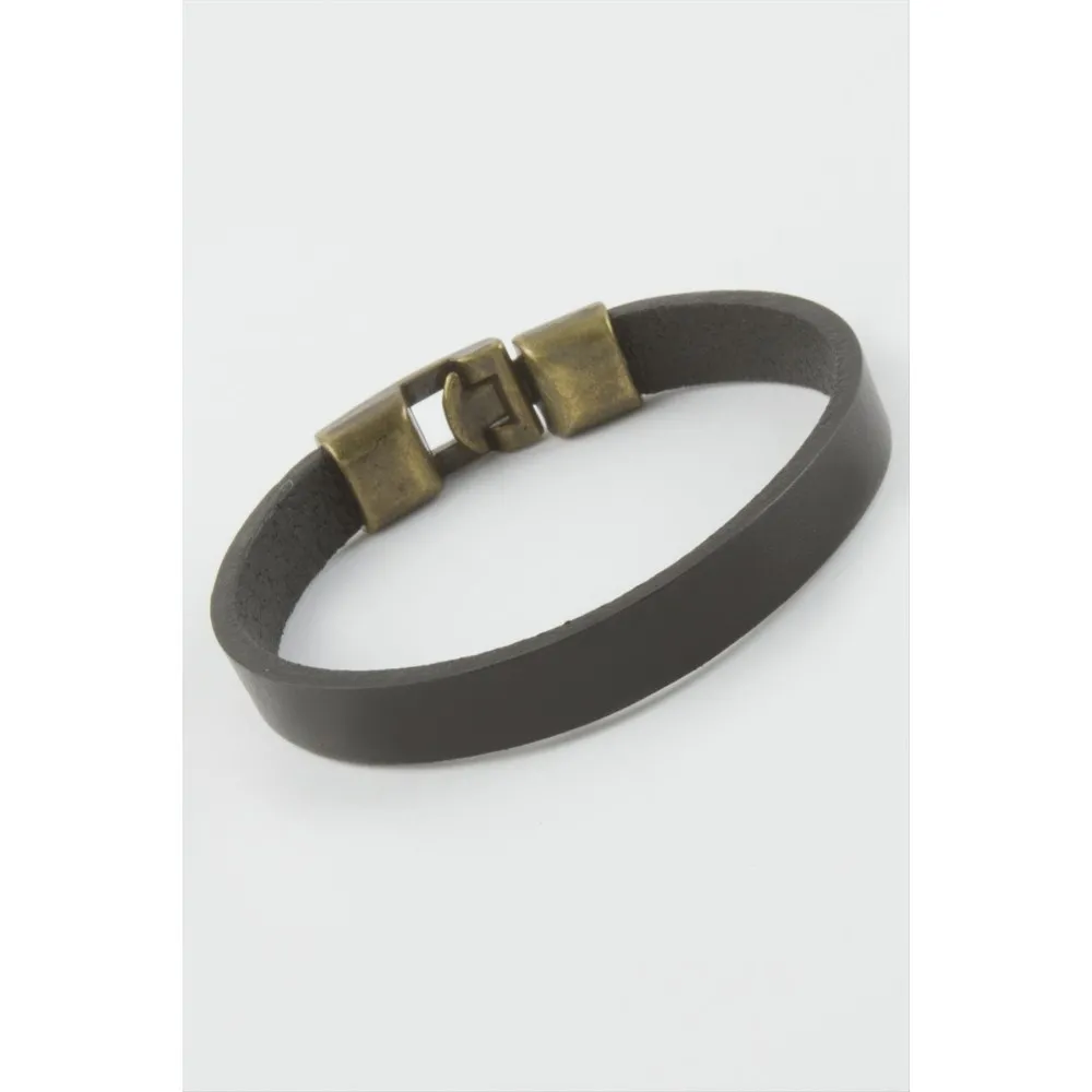 Siyah Suni Deri Bileklik-Siyah