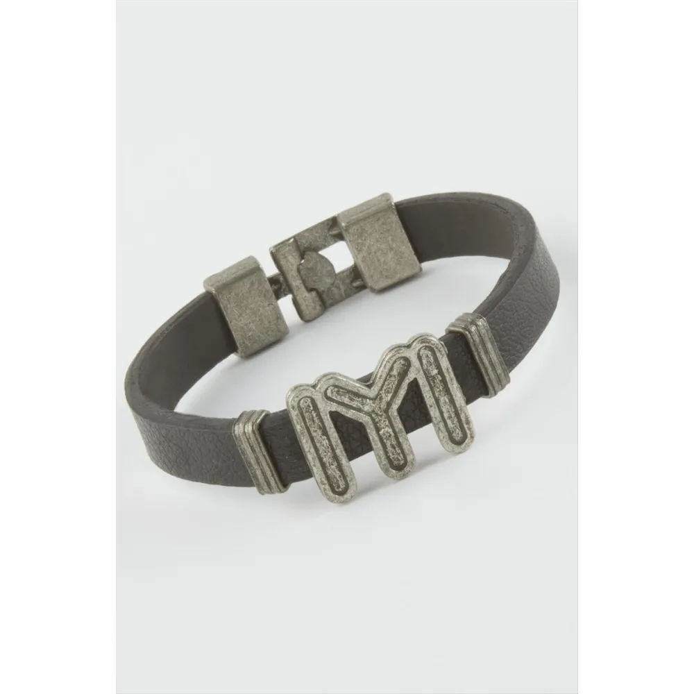 Kayı Boyu Suni Deri Bileklik-Siyah