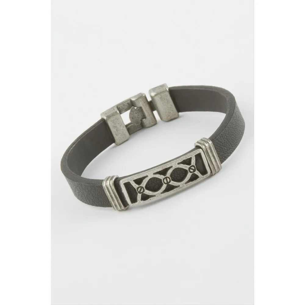 Sonsuzluk Suni Deri Bileklik-Siyah