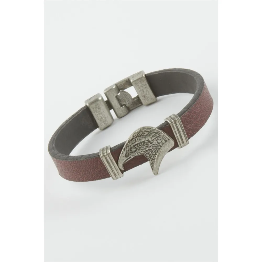 Kartal Suni Deri Bileklik-Bordo