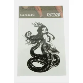 Şahmeran Tattoo Dövme Sticker-Beyaz