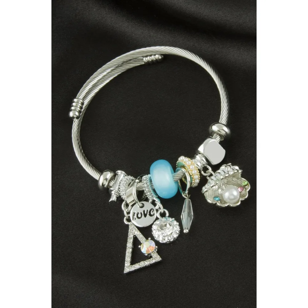 İstiridye Panora Bileklik-Gümüş Rengi