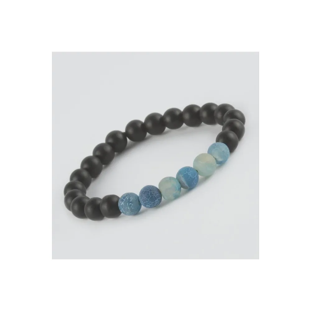 Akik - Mat Onix Doğaltaş Bileklik-Mavi