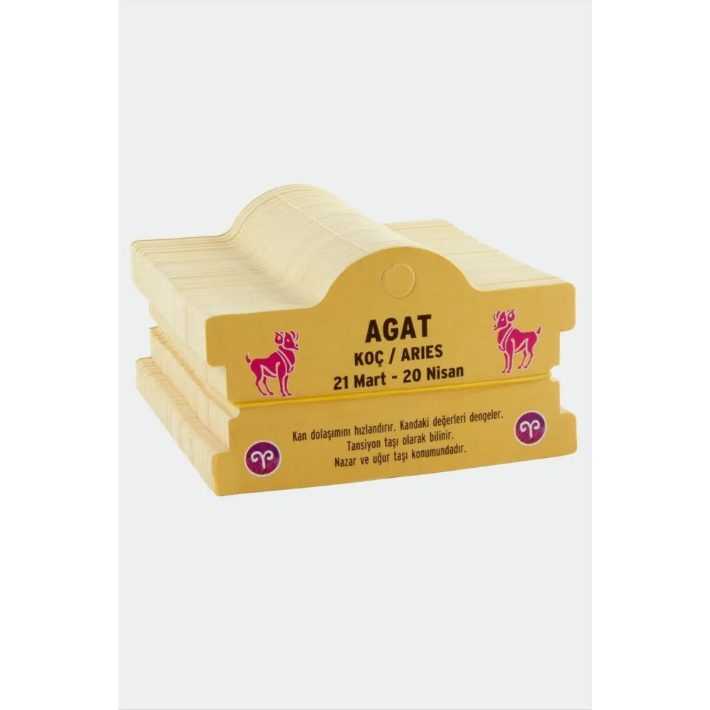 Agat - Koç Burç Bileklik Kartı-Sarı