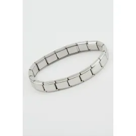 İtalyan Çelik Bileklik-Gümüş Rengi