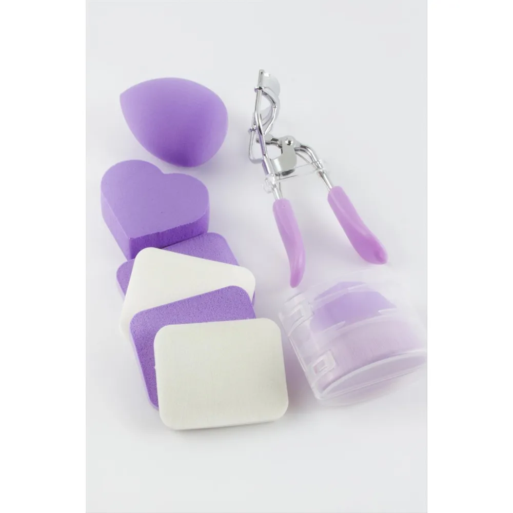 6 Makyaj Süngeri - Kirpi Kıvırma Seti-Renkli