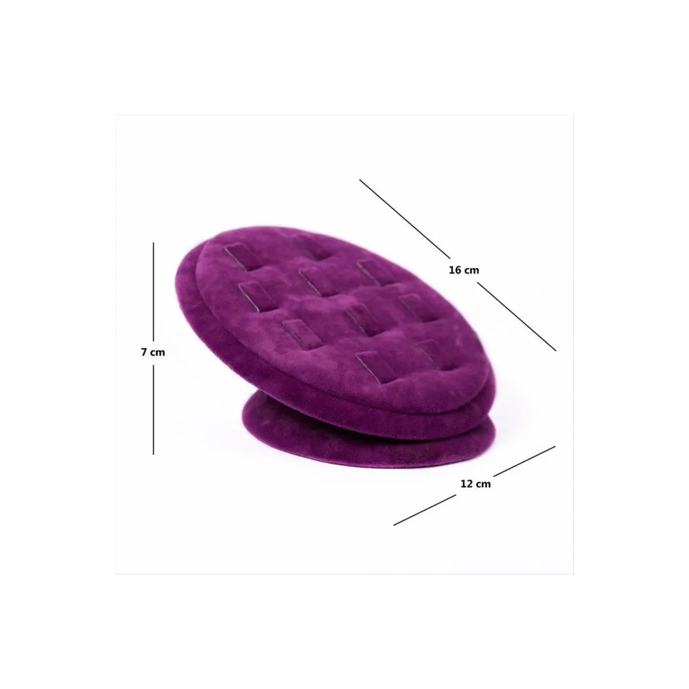 Oval Anfora Kumaş Kaplamalı Yüzük Standı-Mor