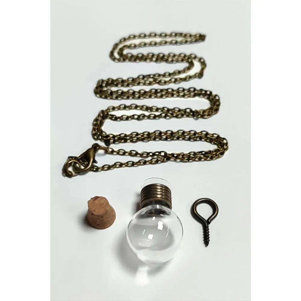 Boş Fanus Canlı Kolye-Şeffaf