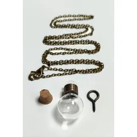 Boş Fanus Canlı Kolye-Şeffaf