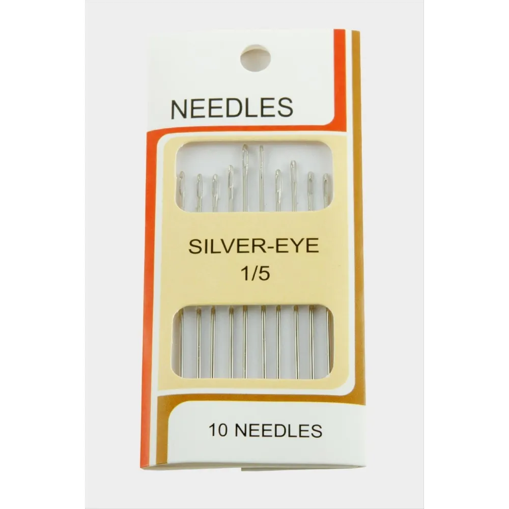 10 Adet Gümüş Dikiş İğnesi-Gümüş Rengi