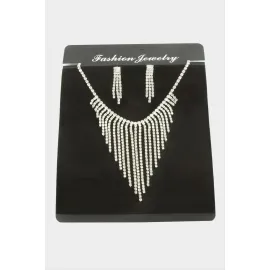 Lüks Suyolu Set Kolye-Gümüş Rengi