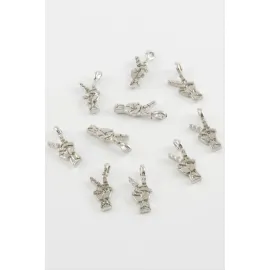 Özgürlük İşareti Kolye Ucu Aparatı 1 Adet-Gümüş Rengi