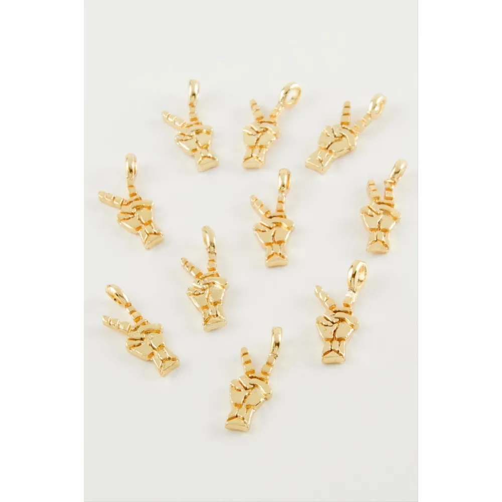 Özgürlük İşareti Kolye Ucu Aparatı 1 Adet-Sarı