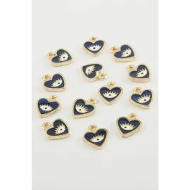 Göz Kalp Kolye Ucu Aparatı 1 Adet-Lacivert