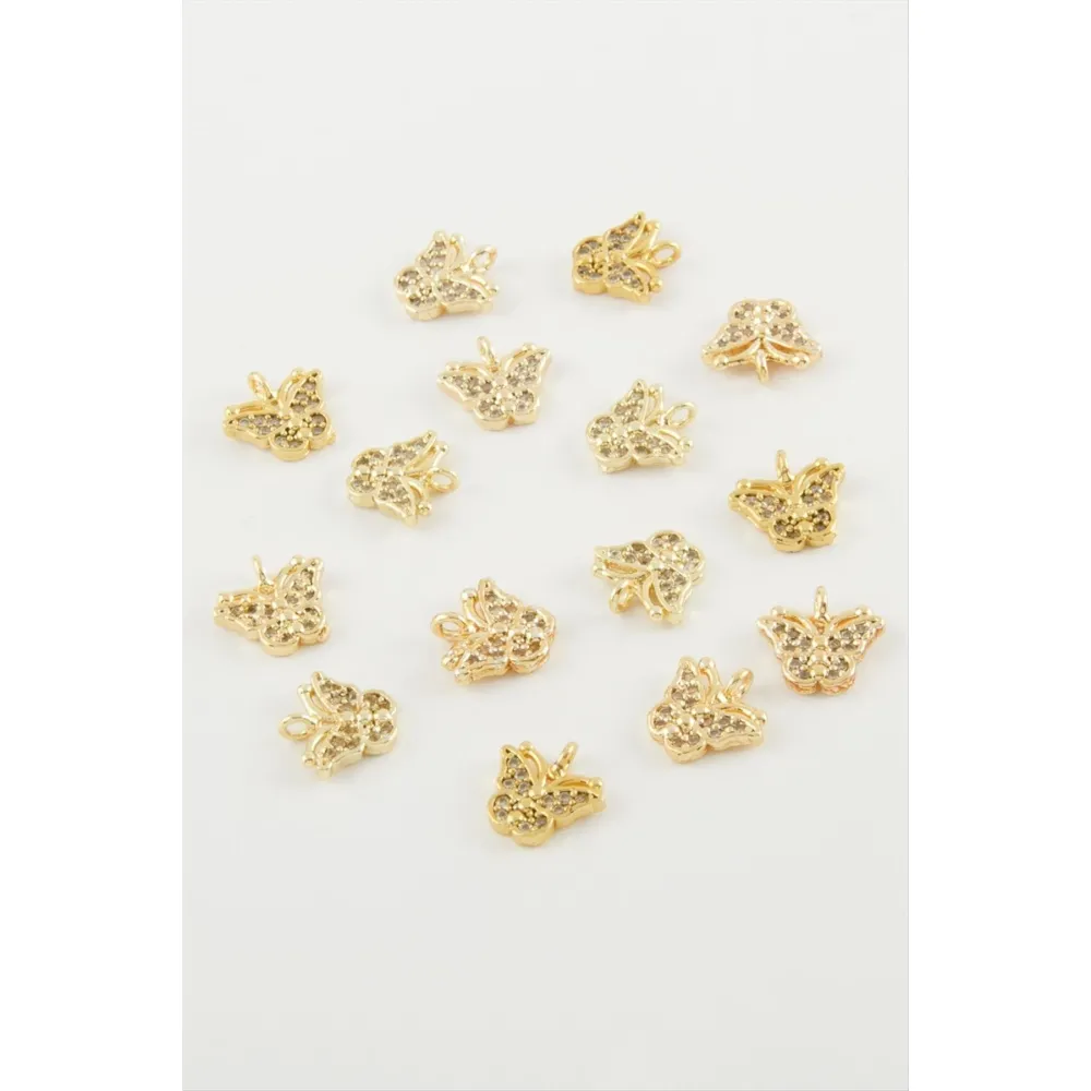 Kelebek Zirkon Taşlı Bileklik Aparatı 1 Adet-Sarı