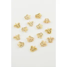 Kelebek Zirkon Taşlı Bileklik Aparatı 1 Adet-Sarı