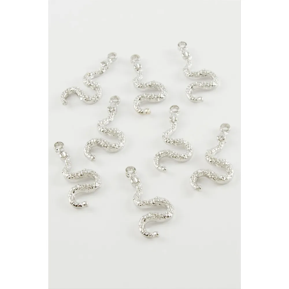 Yılan Kolye Ucu Aparatı 1 Adet-Gümüş Rengi