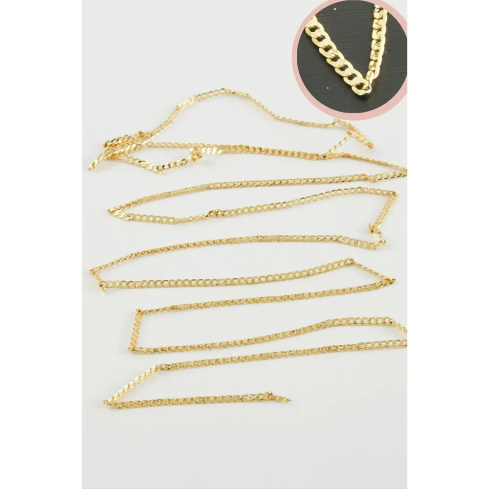 1 mm Düz Zincir 1 metre-Sarı