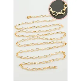 4 mm Oval Zincir 1 metre-Sarı