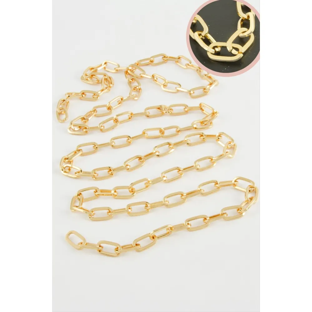 7 mm Oval Zincir 1 metre-Sarı